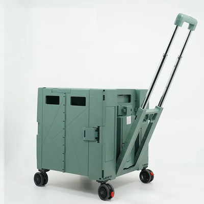 Siêu thị gấp di động Giỏ hàng bằng nhựa có bánh xe đường kính 3 &quot;