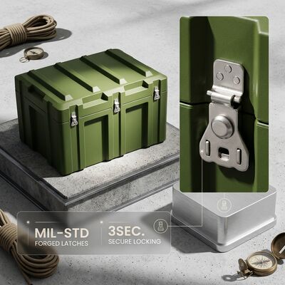 Hộp công cụ quay vòng LLDPE hạng nặng Tường đôi chống va đập IP67 Kho lưu trữ kín cho công trường xây dựng