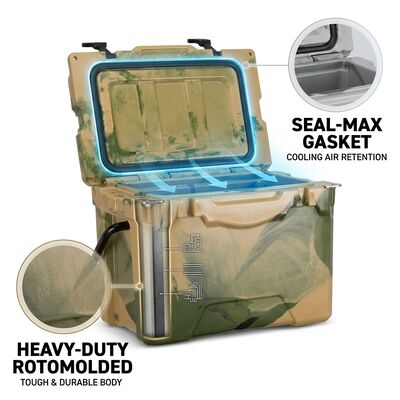 Đồ xách 38L Rotomolded Cooler Box Outdoor Ice Chest Chất hút nước chống rò rỉ Plug Family Picnic Cooler