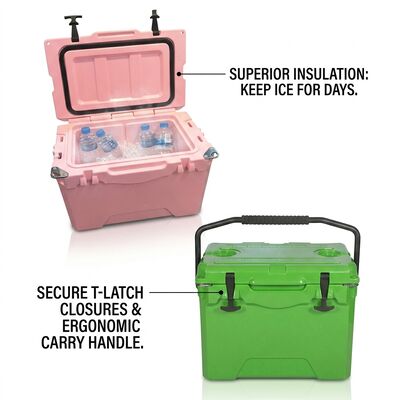 Góc 80L Rotomolded Cooler Box Heavy Duty Ice Chest Long Ice Retention kéo tay cầm câu cá