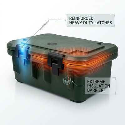 25L Thùng giữ nhiệt quân sự đựng thực phẩm, khay GN di động, phục vụ thức ăn dã chiến