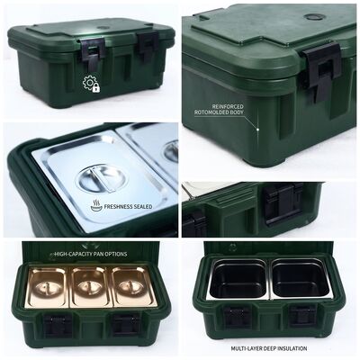 110L Lục quân sự chứa thực phẩm cách nhiệt Chi phí nặng hai bức tường Hot Food Pan Carrier Base Supply