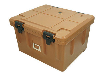 Nắp tháo rời 65L bánh xe cách nhiệt thực phẩm vận chuyển container Four Caster Rotomolded hộp phục vụ