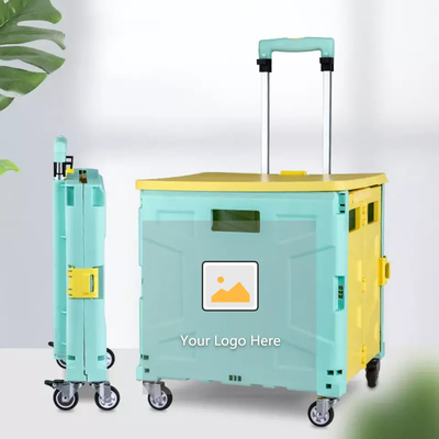 Xe đẩy mua hàng bằng nhựa 6 bánh có chỗ ngồi Xe ô tô hành lý gấp nhỏ