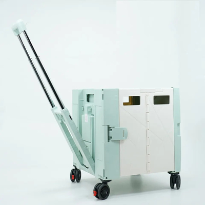 Siêu thị gấp di động Giỏ hàng bằng nhựa có bánh xe đường kính 3 &quot;