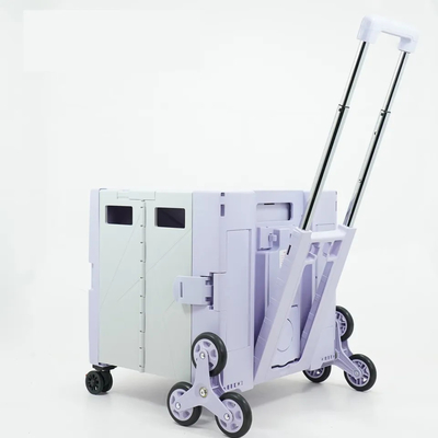 Siêu thị gấp di động Giỏ hàng bằng nhựa có bánh xe đường kính 3 &quot;