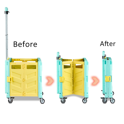 Folding Portable Rolling Crate Wheel Box Mua sắm xe đẩy có nắp chống mài mòn