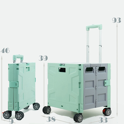 Folding Portable Rolling Crate Wheel Box Mua sắm xe đẩy có nắp chống mài mòn