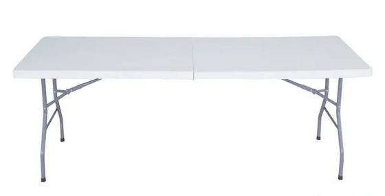 White Blow Molded Bàn gấp nhựa di động Ghế ngoài trời ổn định 8ft 240cm
