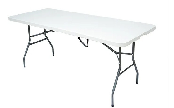White Blow Molded Bàn gấp nhựa di động Ghế ngoài trời ổn định 8ft 240cm