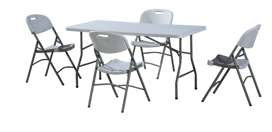 Bàn gấp nhựa di động ngoài trời 5 feet Bàn trắng hoang dã 4 người