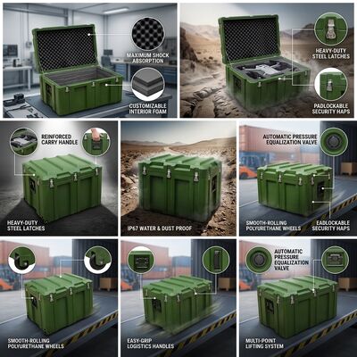 IP67 Hộp dụng cụ xoắn vòng chống nước EPDM Ghi đệm niêm phong LLDPE Cất trữ thiết bị di động cho dịch vụ ngoài khơi hàng hải
