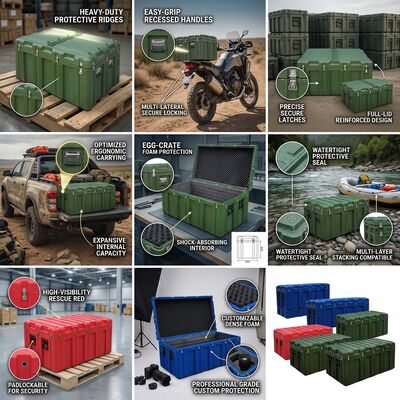 Hộp công cụ quay di động Tay cầm lò xo LLDPE Thiết bị mang thiết bị di động dành cho kỹ thuật viên dịch vụ hiện trường