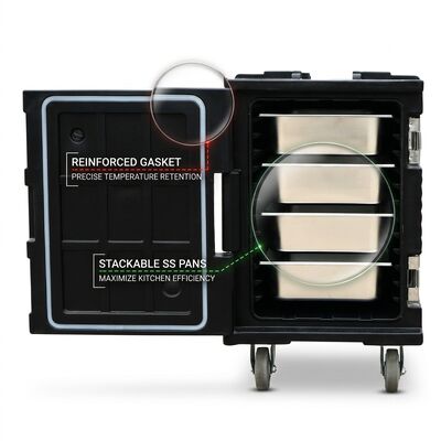 Rotomolded Food Carrier 95L Quân đội lớp cách nhiệt thực phẩm Pan hộp vận chuyển Heavy-Duty GN Pan Carrier