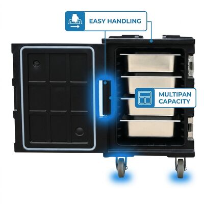 Rotomolded Food Carrier 95L Quân đội lớp cách nhiệt thực phẩm Pan hộp vận chuyển Heavy-Duty GN Pan Carrier