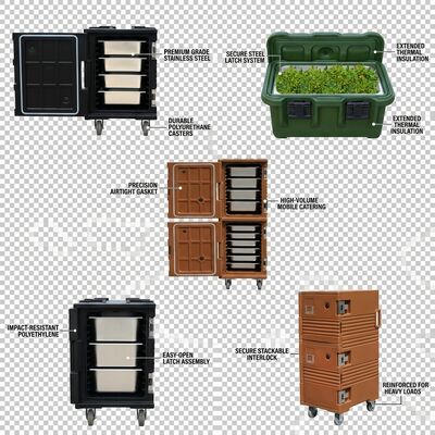 Nhà hàng thực phẩm Đồ chứa nồi 65L hộp nhiệt cách nhiệt tải trên cho dịch vụ tiệc banquet sự kiện chuyên nghiệp