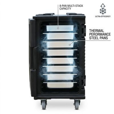 Cung cấp thực phẩm nhà hàng hộp cách nhiệt 60L đa ngăn thermic-carrier phía trước tải thương hiệu sẵn sàng