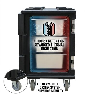 Cung cấp thực phẩm nhà hàng hộp cách nhiệt 60L đa ngăn thermic-carrier phía trước tải thương hiệu sẵn sàng