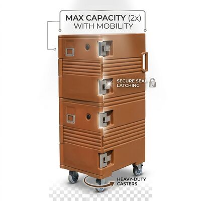 Cung cấp thực phẩm nhà hàng hộp cách nhiệt 60L đa ngăn thermic-carrier phía trước tải thương hiệu sẵn sàng