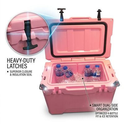 28L Rotomolded Cooler Box Portable Outdoor Ice Chest Food Grade LLDPE Trại Cắm trại Sắt cá