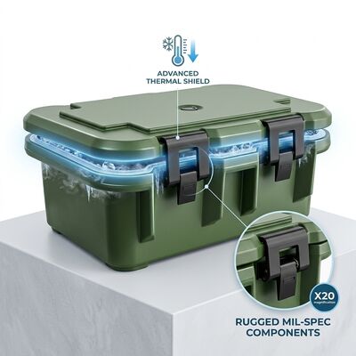 Thùng giữ nhiệt thực phẩm quân sự 30L, loại nặng, hai lớp, khay đựng thức ăn nóng