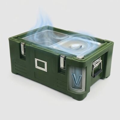 Insulated Food Pan Carrier 90L Front Loading Hot Food Transport Box LLDPE GN Pan Container 635x460x640mm