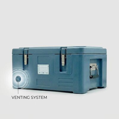 Front-Loading Insulated Food Carrier 90L Rotomolded Thermal Box Four Casters GN Pan Storage 635x460x640mm