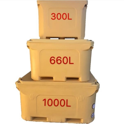 Hộp làm mát quay tròn 300 lít Hộp chứa cá sống với lớp cách nhiệt PU