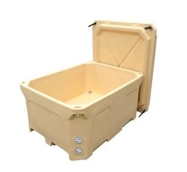 Hộp làm mát quay tròn 300 lít Hộp chứa cá sống với lớp cách nhiệt PU