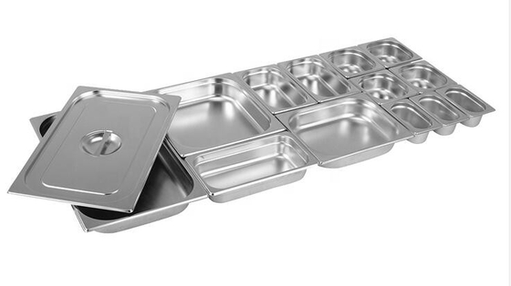 Chảo thực phẩm bằng thép không gỉ GN1 / 1, Kích thước tiêu chuẩn Chảo GN bằng thép không gỉ