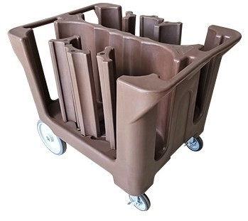 NSF Mobile Dish Caddy Cart with Divider Dual Handles