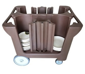 NSF Mobile Dish Caddy Cart with Divider Dual Handles