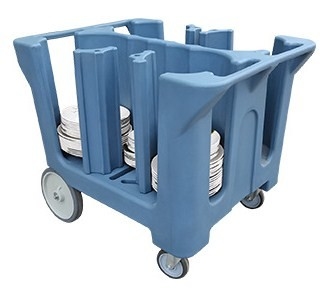 NSF Mobile Dish Caddy Cart with Divider Dual Handles