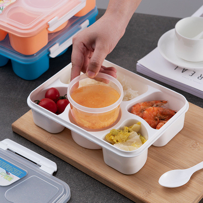 Hộp đựng thức ăn trưa bằng nhựa có thể tái sử dụng 1170ml với cốc nước súp