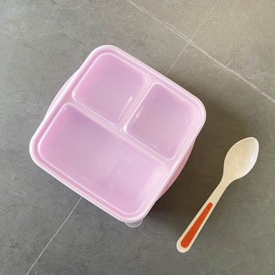 Hộp cơm bento 3 ngăn PP có thể tái sử dụng 1000ml