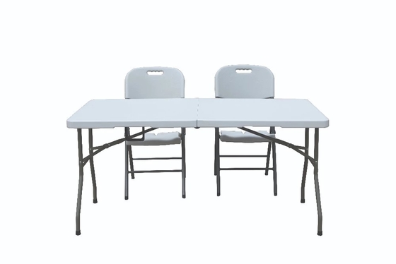 White Blow Molded Bàn gấp nhựa di động Ghế ngoài trời ổn định 8ft 240cm