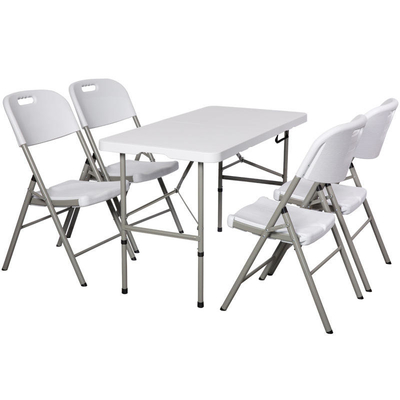 Bàn gấp dã ngoại bằng nhựa màu trắng có thể điều chỉnh 4ft cho sự kiện ngoài trời ngoài trời